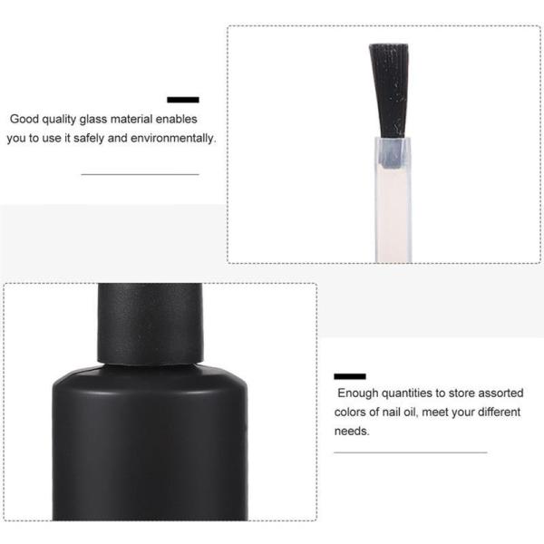 Top Quality Custom 5ml 8ml 10ml Matte Glossy Black White Empty Gel Nail Polish Glass Bottle With Cap Nail Supplies Factory