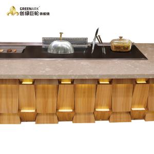 Quality Rectangle Teppanyaki Grill Table Induction Heating 2400mm Length for sale