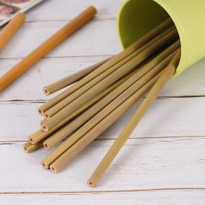100% Biodegradable Reusable Bamboo Drinking Straws For Smoothie 15cm