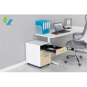 Office 3 Drawers Wooden Mobile Pedestal With Stationary Tray