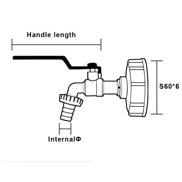 Reducing Adapter Coupling S60x6 Thread To 1/2" 3/4" 1" For IBC Tank Fitting Hose Water Drain
