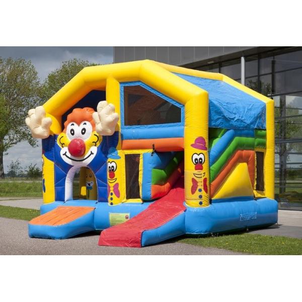 Jumper Clown Combos Commercial With Roof / Inflatable Bouncer Castle For Party