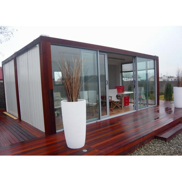 White And Red Modern Container House , Environment Friendly Living Container
