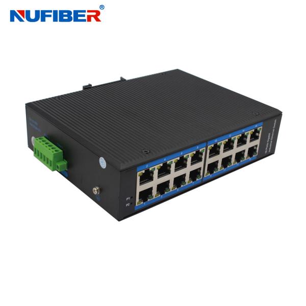Industrial Network Switch Din Rail Mount 16*10/100Mbps DC24V Power Supply