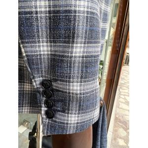 Plaid Striped 3 Piece Tuxedo Suit