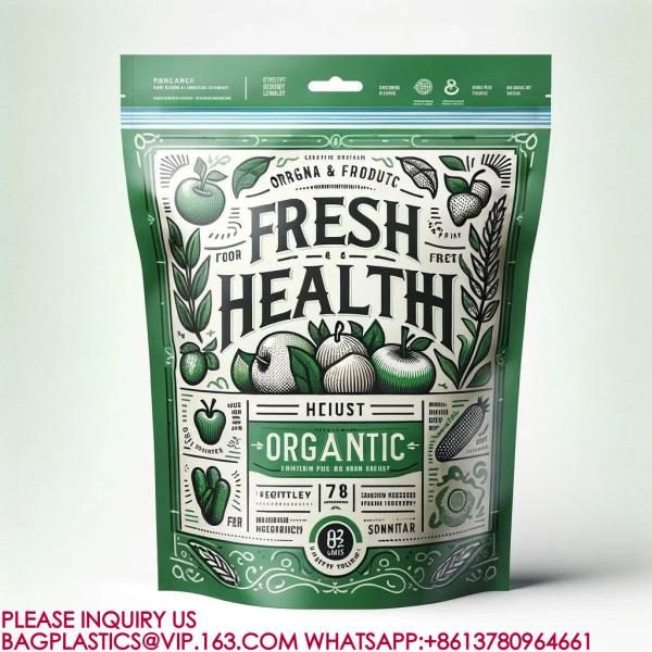 Resealable Zip Stand-Up Pouch Candy Snack Cookie Bag Plastic Packaging Aluminum Foil Bag