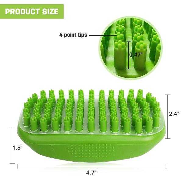 Bath Soothing Dog Wash Scrubber Rubber PET Massage Brush For Long Short Hair