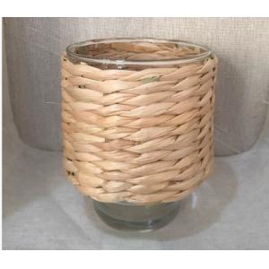 Best selling Seagrass bottle carrier Wicker detox bottle holder Seagrass glass