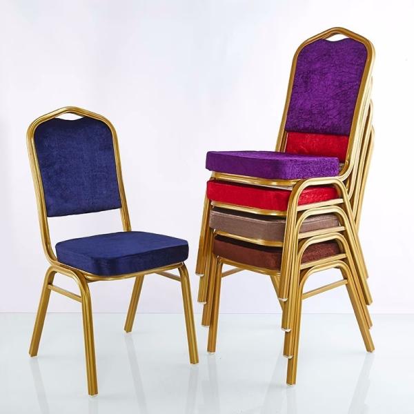 Buy Stackable Hotel Chiavari Chair Metal Frame Fabric Seat 94cm at wholesale prices