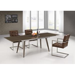 Rectangular Glass Dining Table With Chinese Ceramic Triangular Legs