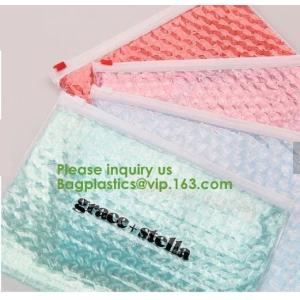 Compostable metallic glossy holographic private label bubble mailing bag, zip