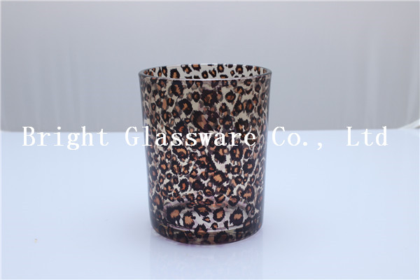 Buy fashion leopard logo design candle holder, Wholesale Glass Container at wholesale prices
