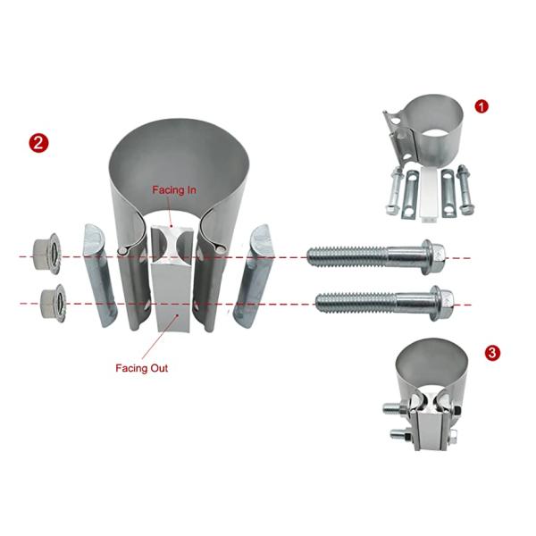 T304 Polished 64mm 2.5 Stainless Exhaust Clamp