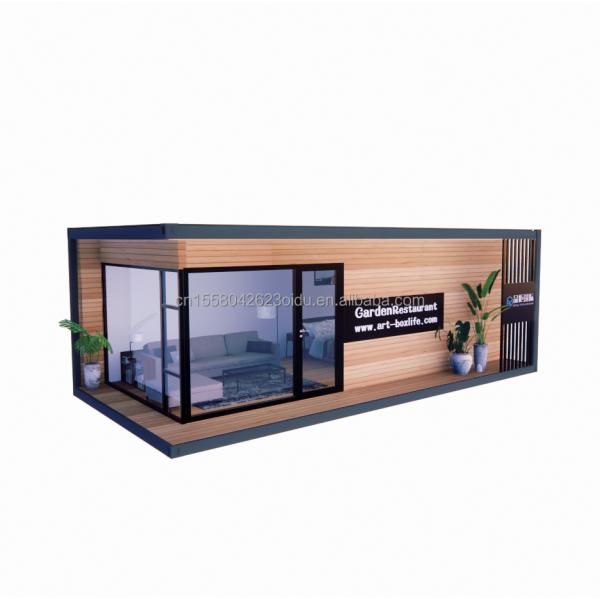 Container House Prefabricated Casas Wooden Glass Sunroom House with Galvanized Steel Square Tubes