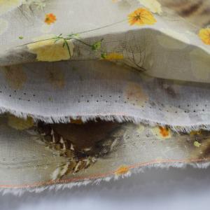 Breathable 55% Ramie 45% Cotton Gold Pink Cotton Blended Fabric