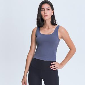 Wholesale Solid Color Minimalistic Padded Sports Tank Tops Women's Sportwear