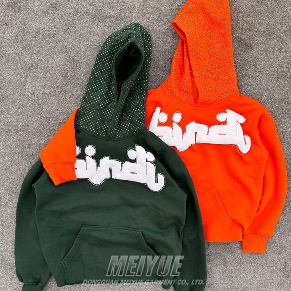 Buy 500gsm Custom Rhinestone Hoodie French Terry Hoodie Streetwear Puff Print at wholesale prices