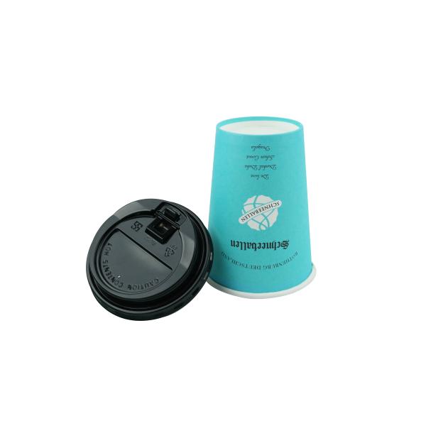 Bulk 400ml Disposable Paper Cups Taking Away With Smooth Round Rim