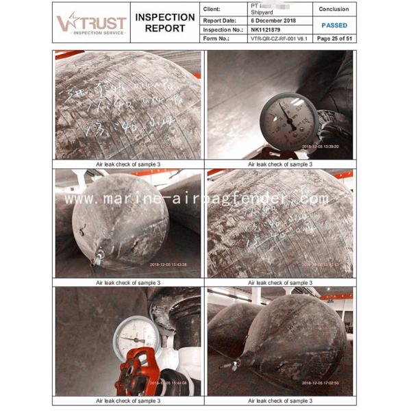 D2.0m*EL20m 8 Layers High Strength Inflatable Rubber Marine Salvage Airbags