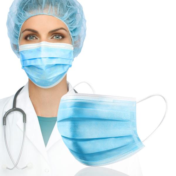 Buy Highly Breathable 3 Ply Disposable Mask , Antibacterial Earloop Face Mask at wholesale prices
