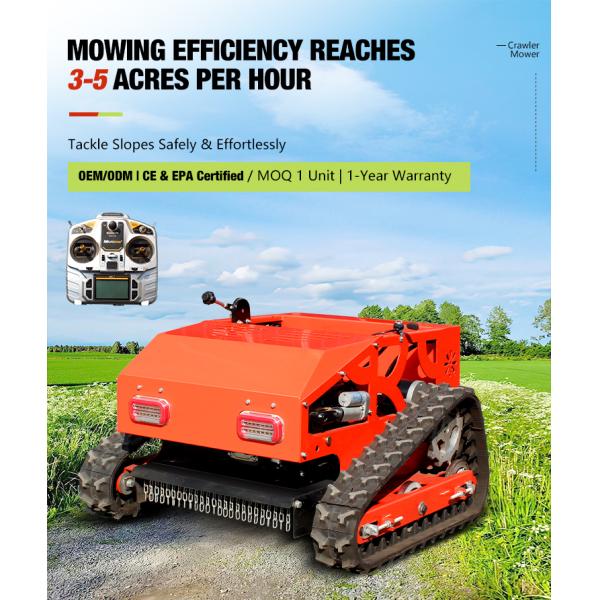 Gasoline Crawler Robot Lawn Mower Self Propelled Remote Control Walking Tractor Garden Grass Cutting Machine