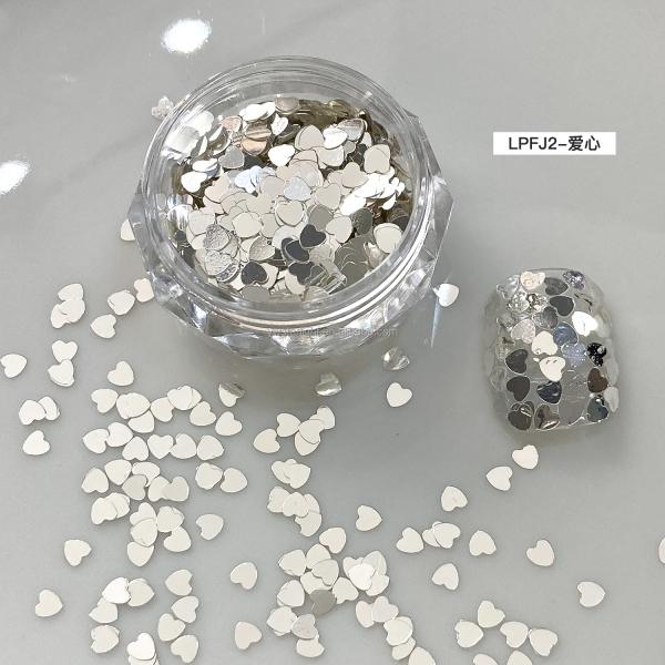 Nail glitters Korean bling super bright Nail polish silver color star heart Sequin summer nail sequins