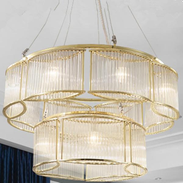 110lm/W Hotel Staircase E14 Crystal Pendant Light Height 600mm