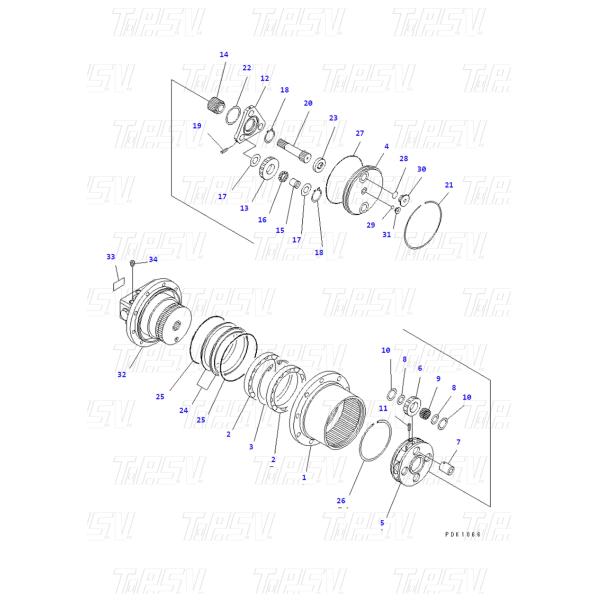 FUFZD-8391-09 Planetary Reducer PC56 Excavator Travel 1 Stage Sun Gear Motor Parts For Energy Mining