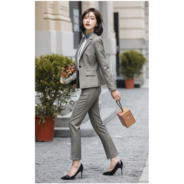 Fashion Slim Striped Suit for Women Autumn Office Lady Business Blazer Coat Plus Size Jacket