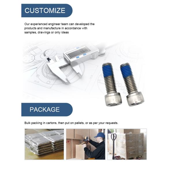 Stainless Steel SS304 Hexagon Socket Head Bolt with Blue Coating Nylon Lock Screw Cap