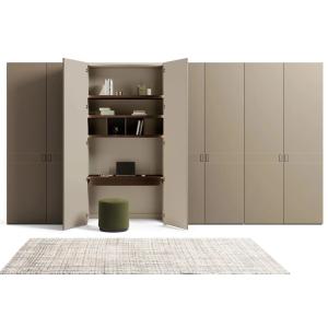 Modern Customized Leather Wardrobe Fitted Bedroom Closet