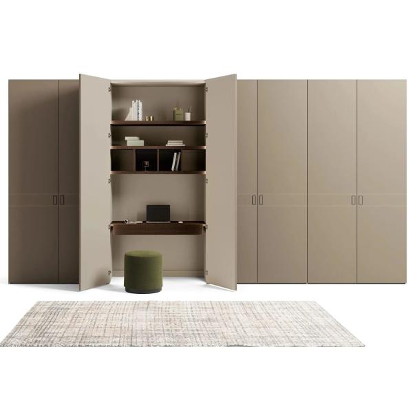 Buy Modern Customized Leather Wardrobe Fitted Bedroom Closet at wholesale prices