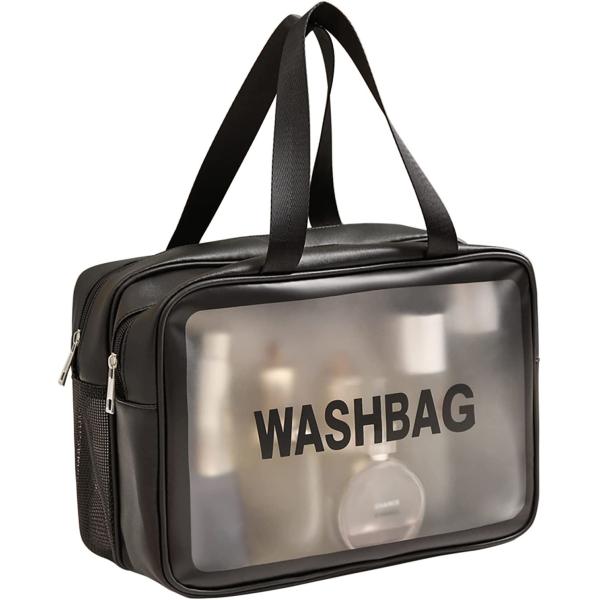 Buy Travel Toiletry Bag for Women and Men, Matte Translucent Toiletry Bag with Handy Handle, Makeup Cosmetic Organizer Bag at wholesale prices