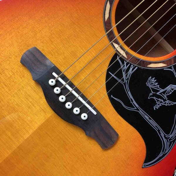 Custom 41" Solid Spruce Top Classic Acoustic Guitar with Pickup 301 Rosewood Fingerboard Mahogany Back Side