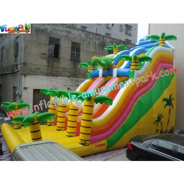 PVC Tarpaulin Giant Dinosaur PVC Dry Commercial Inflatable Slide With Customised