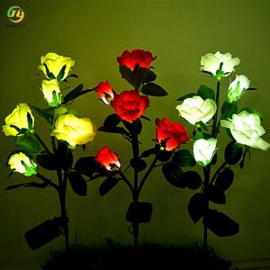 Outdoor LED Commercial Light Simulation Rose Flower Solar Light