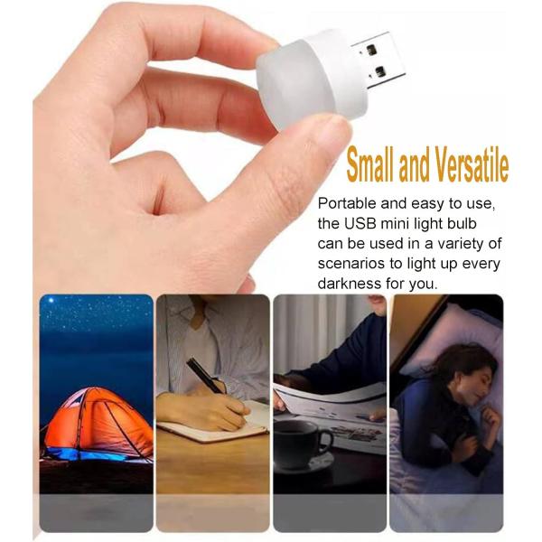 USB Night Light LED Mini Light Bulb Plug in Night Light Small Night Lights USB Light Bulb for Bedroom, Bathroom, Hallway