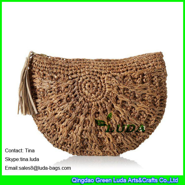 Buy LUDA fashion summer straw beach bags lady purse raffia handbags at wholesale prices