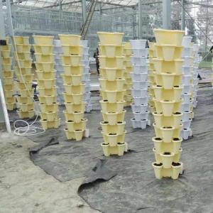 Quality Plastic Modern Stacking Vertical Flower Pot For Substrate Cultivation for sale