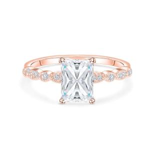 Vintage Handmade 18K Gold Baguette Cut Stone Engagement Ring Vintage Style for