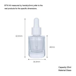 25ml Clear Glass Cosmetic Dropper Bottles