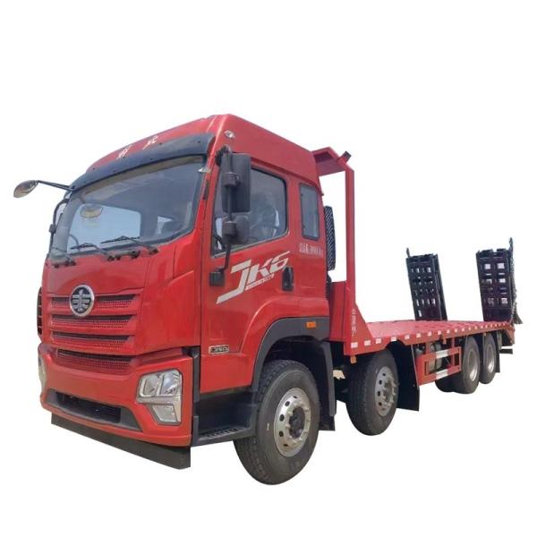 Buy FAW JP6 8x4 Large Load 25ton Flatbed Truck Low Loader Flat Bed Tray Truck at wholesale prices
