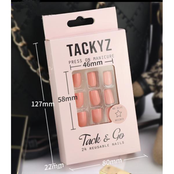 Art Paper Empty False Nail Packaging Clear Top rectangle Rigid Boxes