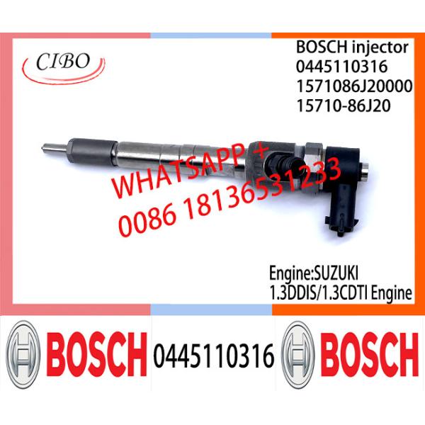 BOSCH injetor 0445110316 Common fuel Injector 0445110316 1571086J20000 15710-86J20 for SUZUKI 1.3DDIS/1.3CDTI