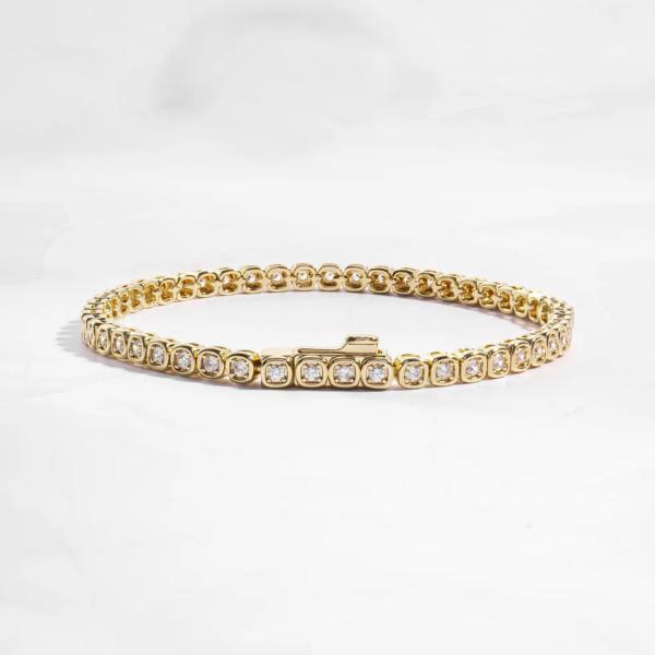 3mm Zirconia Tennis Bracelet 925 Silver 14K Gold Plated Unisex Jewelry