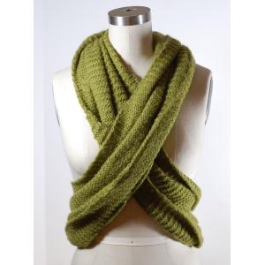 Green Wide Circle Winter Knitted Scarf Chunky Crochet Patterns Available