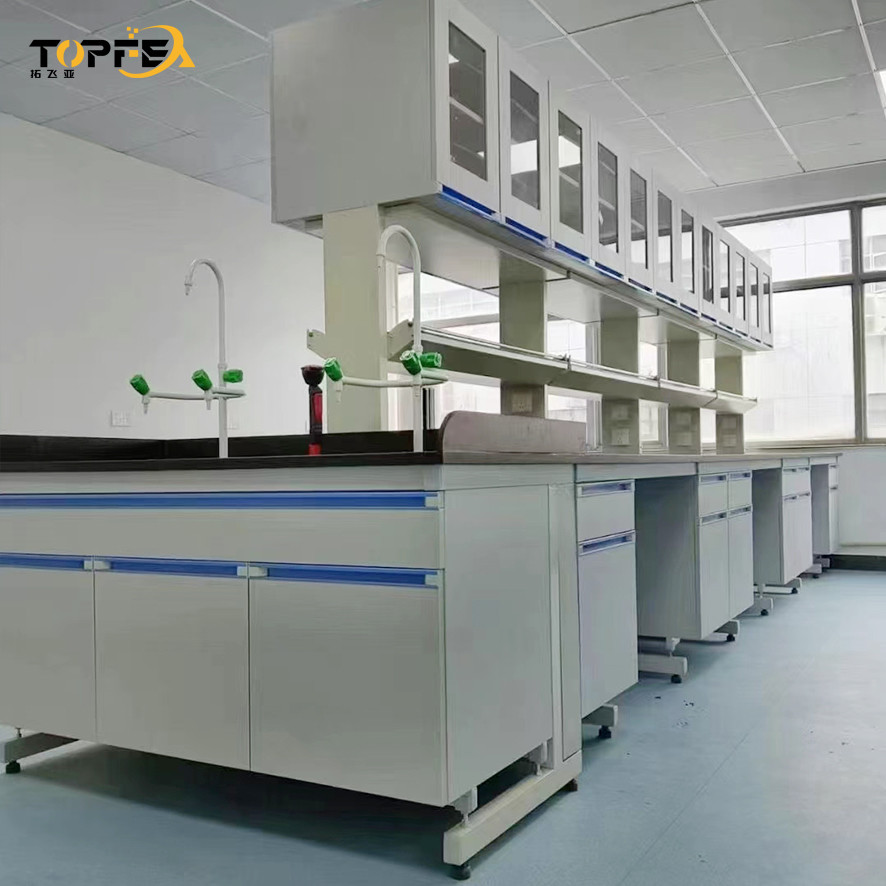 Quality SS304 White Lab Island Bench with Customized Length 1500*850mm for sale
