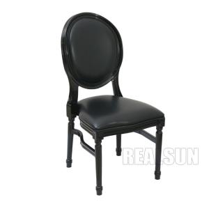 China Eventing Luxury Hotel Bedroom Furniture Curved Back Resin Black Louis Chair on sale