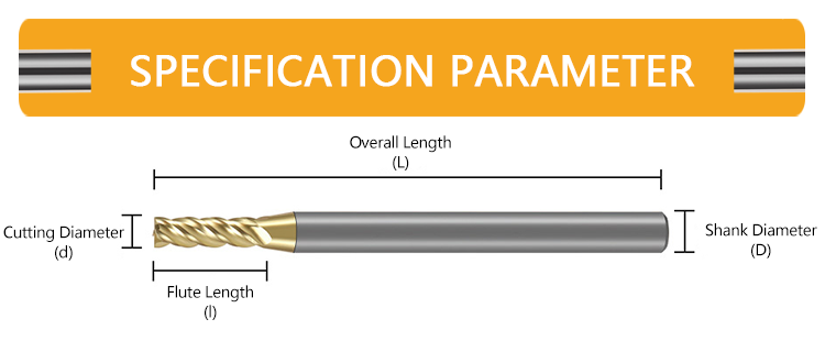 70HRC Tungsten Carbide End Mill with 35° Helix Angle and Alnovz3 Coating for Stainless Steel CNC Tooling
