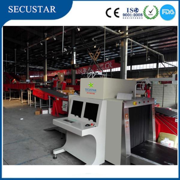 100100 Tunnel Size Conveyor Cargo X Ray Scanners With Control Desk In Express Warehouse
